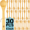 Conjunto de colheres de bambu (5 peças), pequenas colheres de chá de cozinha, colheres de madeira minúsculas perfeitas para açúcar, especiarias, temperos, café, geléia, ervas, mel e sobremesa