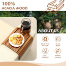 BAMBOOTRAY Bandeja de suporte de copo de sofá, mesa de braço de sofá 3 em 1, grande 48 x 33 cm, mesa lateral de bambu com clipe de sofá com suporte de copo de 360° para sofá, organizador