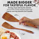 Zulay Kitchen Conjunto de colheres de madeira de 6 peças – Utensílios de teca macios resistentes ao calor com aderência confortável – leve e durável – fácil de limpar, perfeito para panelas