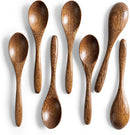 7 colheres de madeira pequenas, colheres de mel de 14 cm para chá, colher de chá de mel de madeira para café, pequenas colheres de madeira, colher de mesa de bambu para mexer, conjunto de