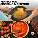 Zulay Kitchen Conjunto de colheres de madeira de 6 peças – Utensílios de teca macios resistentes ao calor com aderência confortável – leve e durável – fácil de limpar, perfeito para panelas