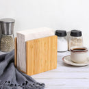 MaxGear Porta-guardanapos de bambu para mesas, dispensador de lenços de mesa independente de madeira para cozinha, sala de jantar, festa, ao ar livre, comporta guardanapos de 14 x 14 cm ou maiores