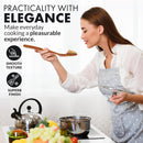 Zulay Kitchen Conjunto de colheres de madeira de 6 peças – Utensílios de teca macios resistentes ao calor com aderência confortável – leve e durável – fácil de limpar, perfeito para panelas