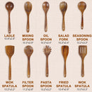FJNATINH Espátula wok grande de madeira, 33 cm de teca natural, cabo longo, revestido, resina natural, feita à mão para panelas antiaderentes