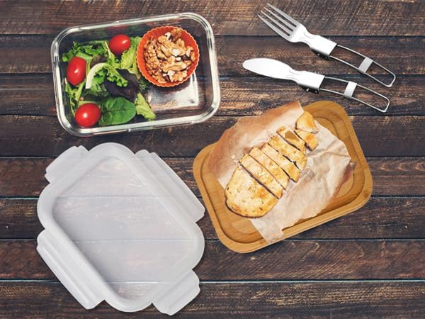 Manteiga grande de vidro com tampa e faca para bancada e geladeira, recipiente de armazenamento de manteiga com alça para geladeira, suporte de manteiga para balcão, bandeja de manteiga de bambu