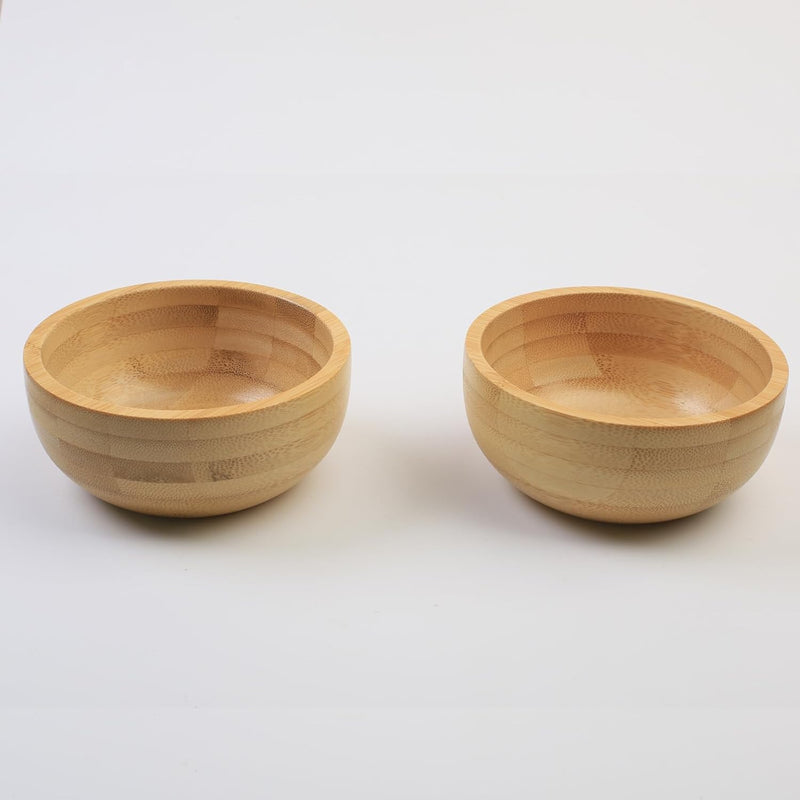 Conjunto de 2 tigelas de sopa para sobremesas/cereais/massas/frutas | Tigelas de servir de bambu natural para nozes/doces/lanches/pistache | Acessórios de charcutaria para