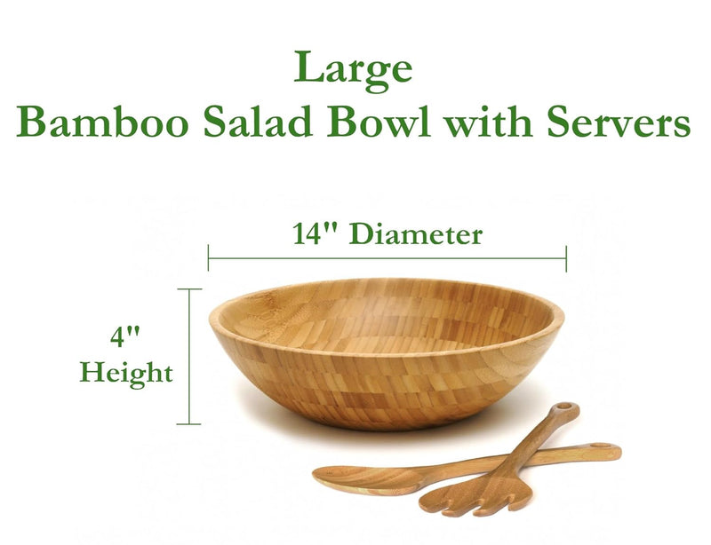 Lipper International Tigela de salada de madeira de bambu, pequena, 18 cm de diâmetro x 5,7 cm de altura, tigela única