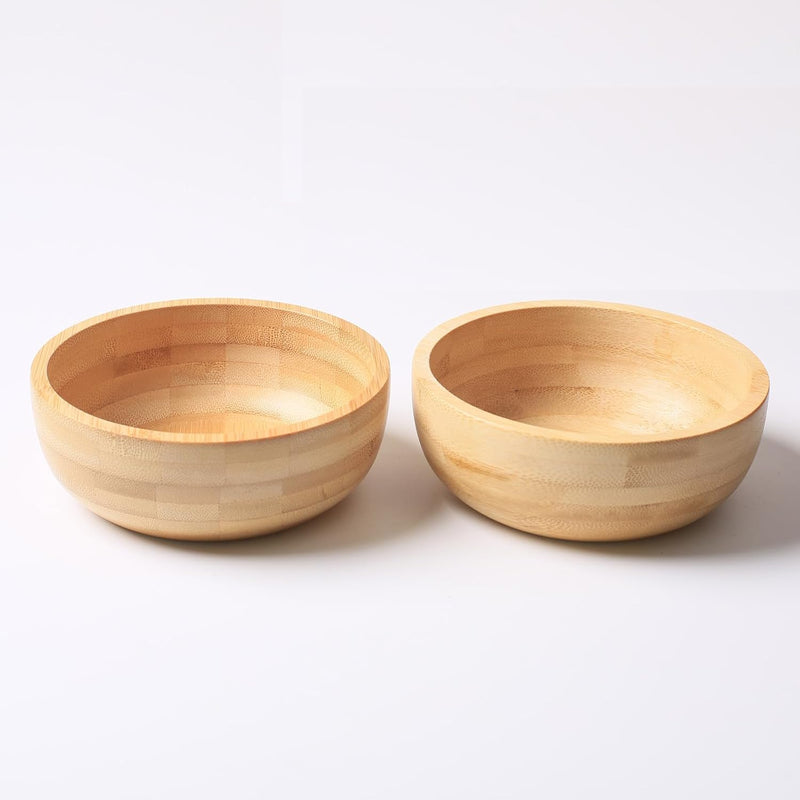 Conjunto de 2 tigelas de sopa para sobremesas/cereais/massas/frutas | Tigelas de servir de bambu natural para nozes/doces/lanches/pistache | Acessórios de charcutaria para