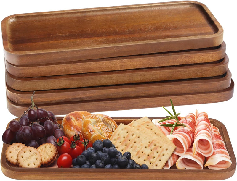 Bandeja Retangular de Madeira de Acácia – Mini Tábua para Queijos, Petiscos e Decoração