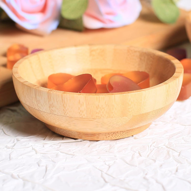 Conjunto de 2 tigelas de sopa para sobremesas/cereais/massas/frutas | Tigelas de servir de bambu natural para nozes/doces/lanches/pistache | Acessórios de charcutaria para