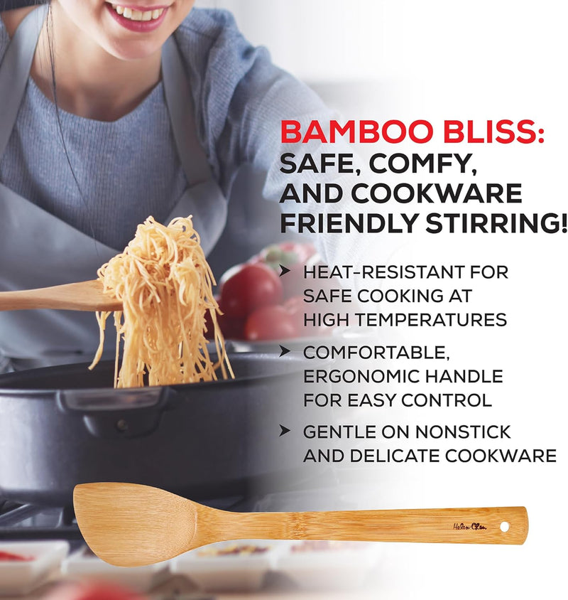 Helen's Asian Kitchen Espátula de bambu para fritar e utensílio de cozinha, 33 cm