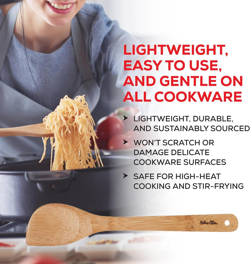 Helen's Asian Kitchen Espátula de bambu para fritar e utensílio de cozinha, 33 cm